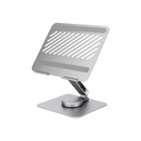 Soporte Giratorio de Aluminio para Laptop | Giratorio 360° | Función de Bloqueo | Soporta Laptops de 10 a 17.3''| Capacidad de Carga 5Kg | Excelente Estabilidad | Diseño Ergonómico | Altura y Angulo Ajustable | Plegable y Port&amp
