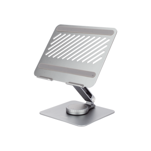 Soporte Giratorio de Aluminio para Laptop | Giratorio 360° | Función de Bloqueo | Soporta Laptops de 10 a 17.3''| Capacidad de Carga 5Kg | Excelente Estabilidad | Diseño Ergonómico | Altura y Angulo Ajustable | Plegable y Port&amp