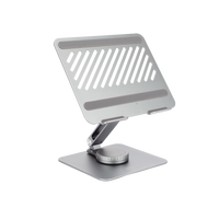 Soporte Giratorio de Aluminio para Laptop | Giratorio 360° | Función de Bloqueo | Soporta Laptops de 10 a 17.3''| Capacidad de Carga 5Kg | Excelente Estabilidad | Diseño Ergonómico | Altura y Angulo Ajustable | Plegable y Port&amp