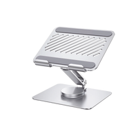 Soporte de Aluminio para IPad | Giratorio de 360° | Altura Ajustable | Excelente Estabilidad | Ajuste Multi Angulo | Diseño Ergonómico | Plegable y Portátil | Soporta IPad o Tablet de 4.7 a 12.9'' | Protecciones de Silicona | Alum