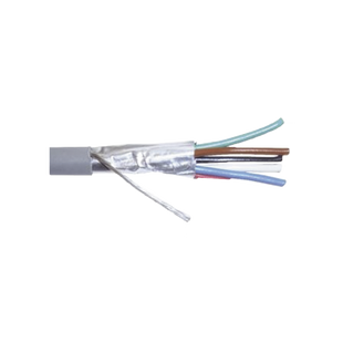 Cable Calibre 22, CMR, 6 Conductores, Blindado, 305 Metros (1000 Pies), Color Gris