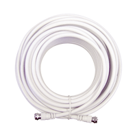 Jumper Coaxial con Cable Tipo RG-6 en Color Blanco de 6.09 Metros de Longitud y Conectores F Macho en Ambos Extremos. 75 Ohm de Impedancia.