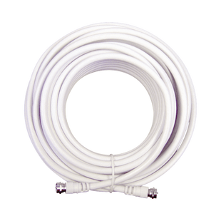 Jumper Coaxial con Cable Tipo RG-6 en Color Blanco de 6.09 Metros de Longitud y Conectores F Macho en Ambos Extremos. 75 Ohm de Impedancia.