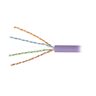 Bobina de Cable Blindado F/UTP de 4 Pares, Z-MAX, Cat6A, Soporte de Aplicaciones 10GBase-T, LS0H (Libre de Gases Toxicos), Color Violeta, 305 Metros (1000 Pies)