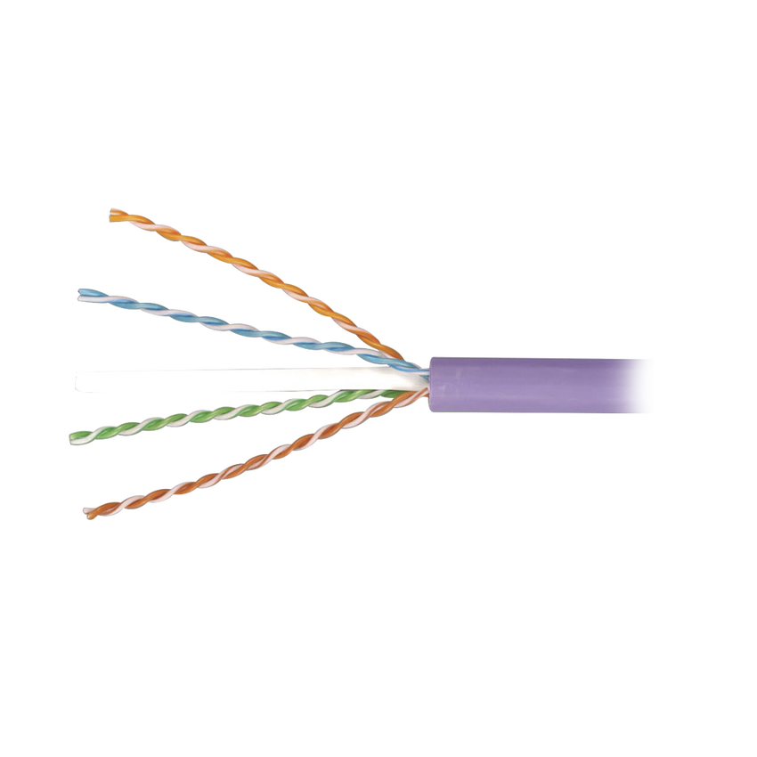 Bobina de Cable Blindado F/UTP de 4 Pares, Z-MAX, Cat6A, Soporte de Aplicaciones 10GBase-T, LS0H (Libre de Gases Toxicos), Color Violeta, 305 Metros (1000 Pies)