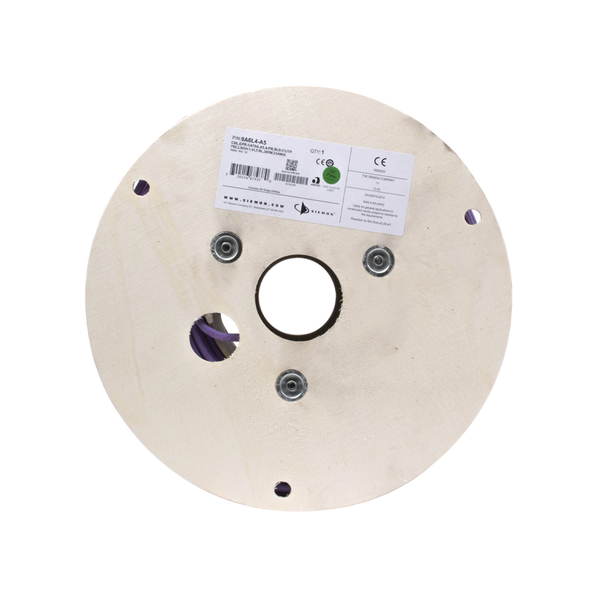 Bobina de Cable Blindado F/UTP de 4 Pares, Z-MAX, Cat6A, Soporte de Aplicaciones 10GBase-T, LS0H (Libre de Gases Toxicos), Color Violeta, 305 Metros (1000 Pies)