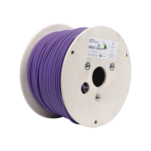 Bobina de Cable Blindado F/UTP de 4 Pares, Z-MAX, Cat6A, Soporte de Aplicaciones 10GBase-T, LS0H (Libre de Gases Toxicos), Color Violeta, 305m