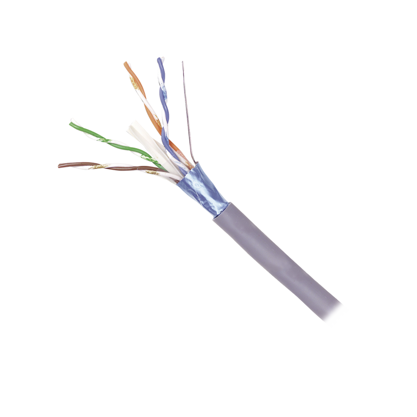Bobina de Cable Blindado F/UTP de 4 Pares, Z-MAX, Cat6A, Soporte de Aplicaciones 10GBase-T, CM, Color Gris, 305 Metros (1000 Pies)