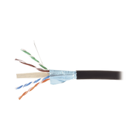 Bobina de Cable Blindado F/UTP de 4 Pares, Para Exterior con Gel, Cat6A (23 AWG), Industrial para Climas Extremos, Enterrado Directo, Color Negro, 305 m