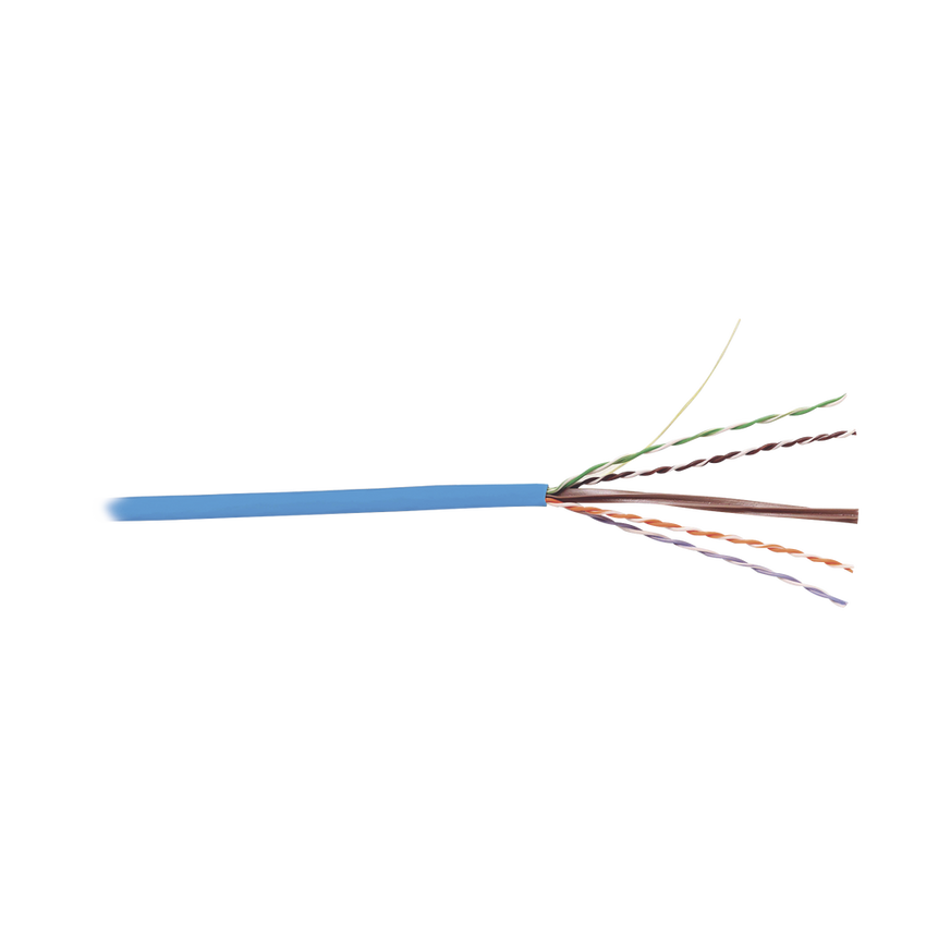 Bobina de Cable UTP Cat6, 23 AWG de 4 Pares, Alto Desempeño, PVC (CMR), 305 Metros (1000 Pies) Reelex (Color: Azul)