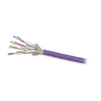 Bobina de Cable Blindado S/FTP de 4 Pares, Cat7A, Inmune a Ruido e Interferencias, LS0H (Bajo Humo, Cero Halógenos), Color Violeta, 305 Metros (1000 Pies)