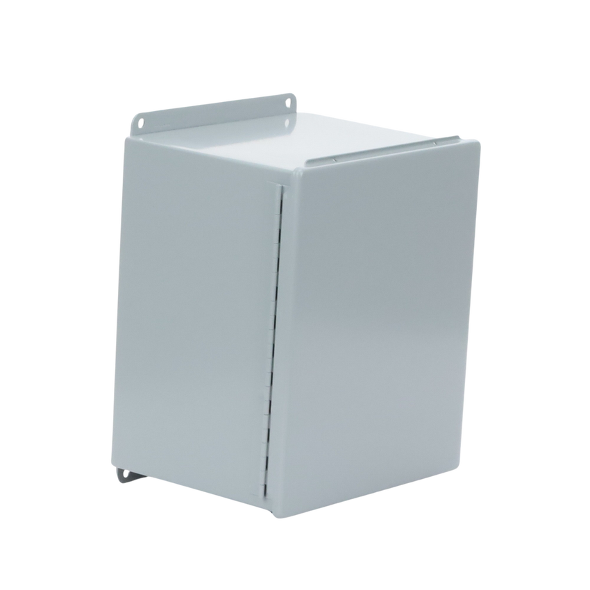 Gabinete de Bisagra Continua NEMA 12; IP66 de Uso en Intemperie, 305 x 254 x 203 mm, De Acero, Color Gris