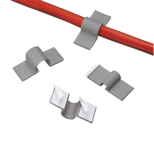 Clip adhesivo 12,7 mm, gris claro