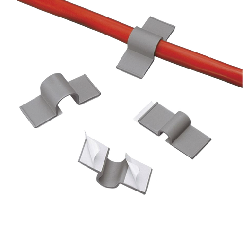 Clip adhesivo 12,7 mm, gris claro