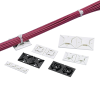 Montaje-Sujetador Para Cable de 4 Vías, con Adhesivo, 25.4 x 25.4mm (1in x 1in), Color Blanco, Uso en Interior, 1 pieza