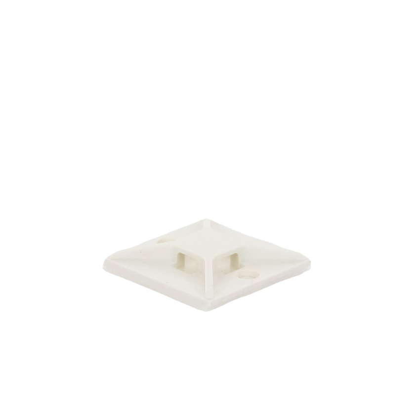 Montaje-Sujetador Para Cable de 4 Vías, con Adhesivo, 25.4 x 25.4mm (1in x 1in), Color Blanco, Uso en Interior, 1 pieza