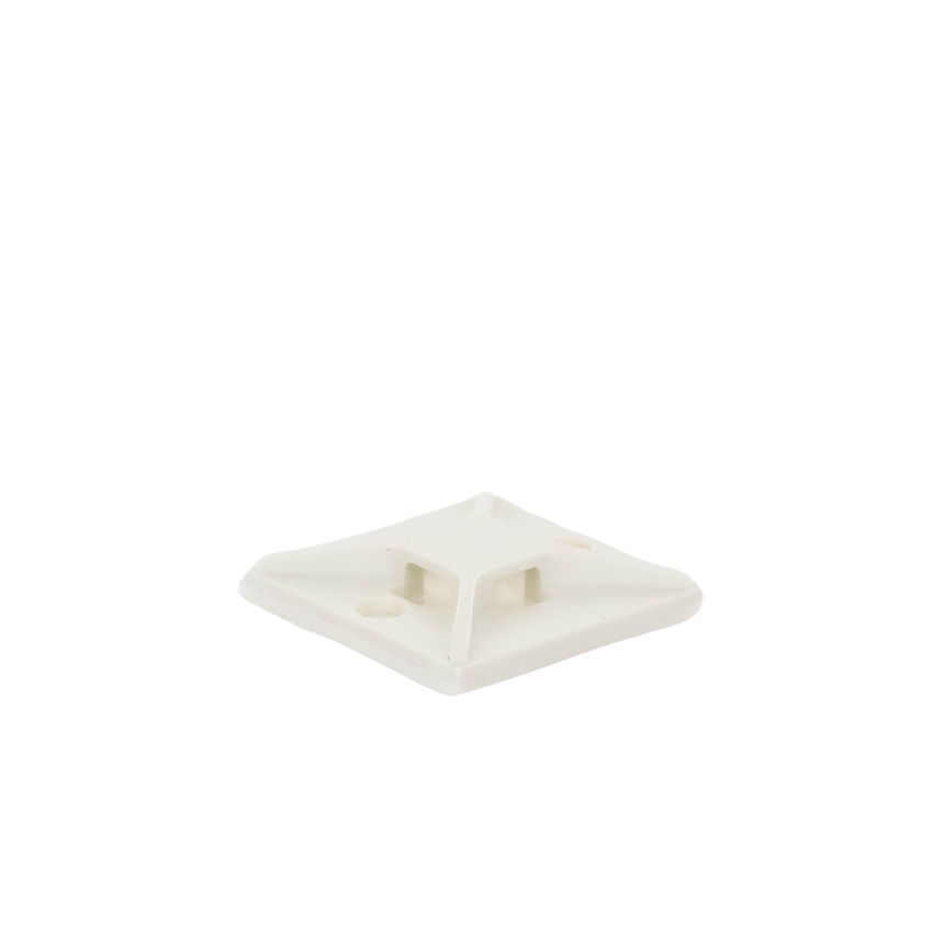 Montaje-Sujetador Para Cable de 4 Vías, con Adhesivo, 25.4 x 25.4mm (1in x 1in), Color Blanco, Uso en Interior, 1 pieza
