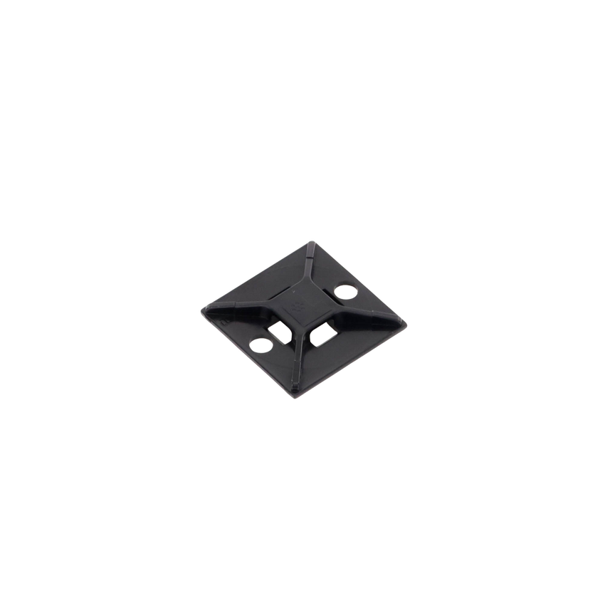 Montaje-Sujetador Para Cable de 4 vías, con Adhesivo Acrilico, 25.4 x 25.4mm (1in x 1in), Color Negro, Uso en Exterior, 1 pieza