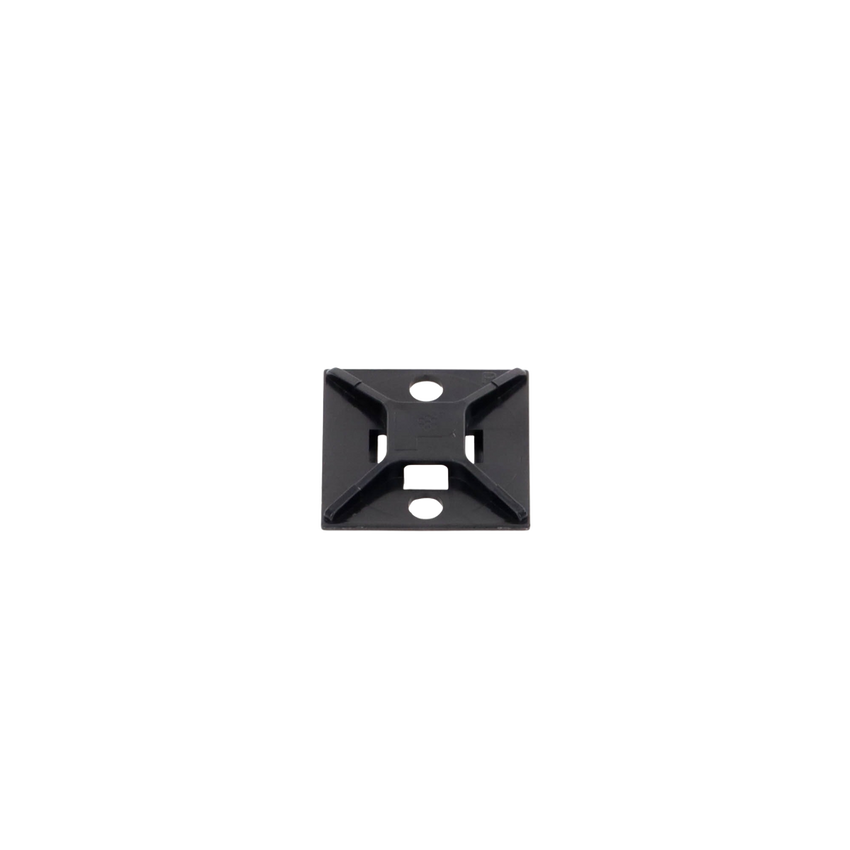 Montaje-Sujetador Para Cable de 4 vías, con Adhesivo Acrilico, 25.4 x 25.4mm (1in x 1in), Color Negro, Uso en Exterior, 1 pieza