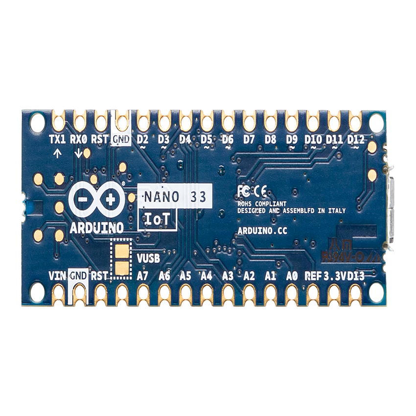 Placa de Desarrollo IoT / Arduino Nano 33 IoT / Cortex-M0+ SAMD21 / Wi-Fi + Bluetooth / Chip Criptográfico ATECC608A / IMU 6 Ejes / Compatible Arduino IDE