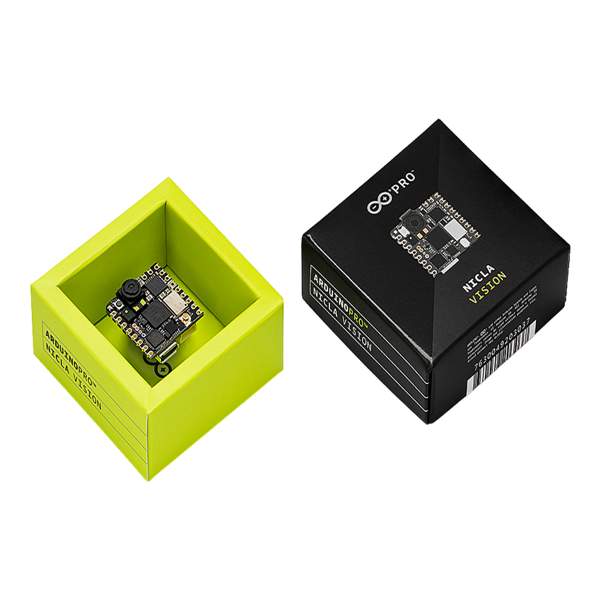 Placa de Desarrollo Arduino® Nicla Vision / Visión por Máquina en el Borde / STM32H747 Dual-Core / Cámara 2MP / Wi-Fi + Bluetooth® / Sensores IMU 6 Ejes + ToF / Crypto SE050C2 / Compatibilidad Arduino Cloud