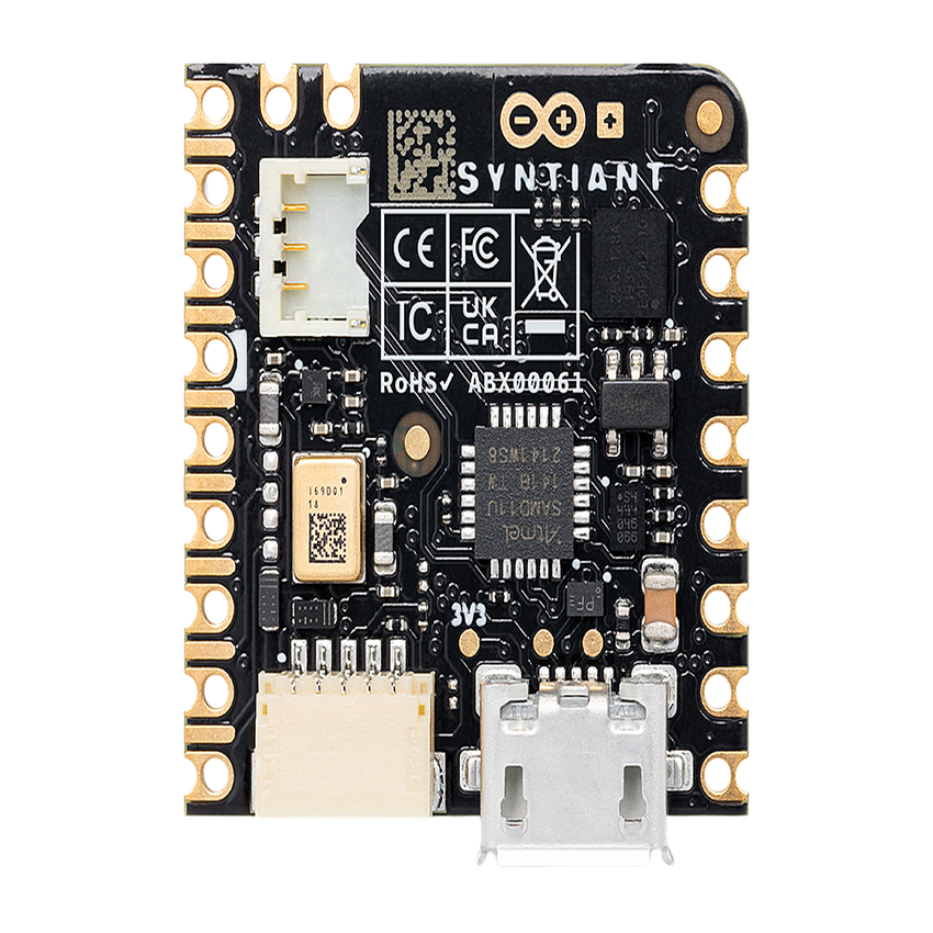 Placa Desarrollo Nicla Voice / Procesador Neural Syntiant NDP120 / Bluetooth 5.0 BLE / IMU 9 Ejes / Micrófono MEMS 105dB / Reconocimiento Voz Always-On / Machine Learning Edge