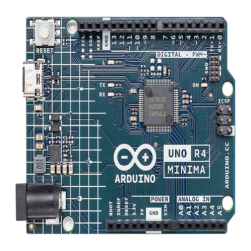 Placa Desarrollo Arduino UNO R4 Minima / Microcontrolador Renesas RA4M1 32-bit Cortex-M4 / 48 MHz / 256 kB Flash / 32 kB SRAM / 14 Digital I/O / 6 Analog Inputs / USB-C / Compatible con Shields UNO