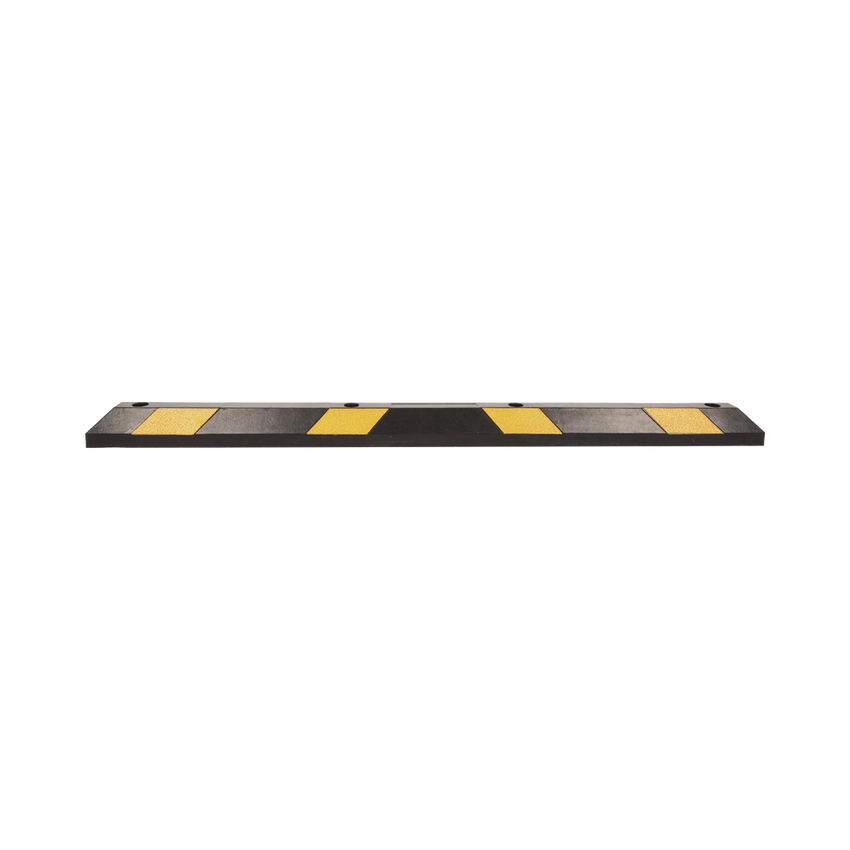 Tope Vehicular P / Estacionamiento / 183cm / Color Negro-Amarillo / 8 Franjas Reflejantes.