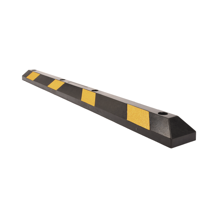 Tope Vehicular P / Estacionamiento / 183cm / Color Negro-Amarillo / 8 Franjas Reflejantes.