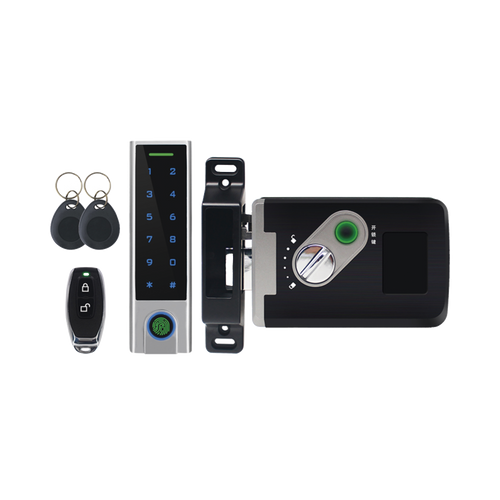 Kit de Cerradura Inteligente / Incluye Teclado y Control Remoto / Soporta Huella, Tarjeta y Contraseña / Teclado Metálico IP65