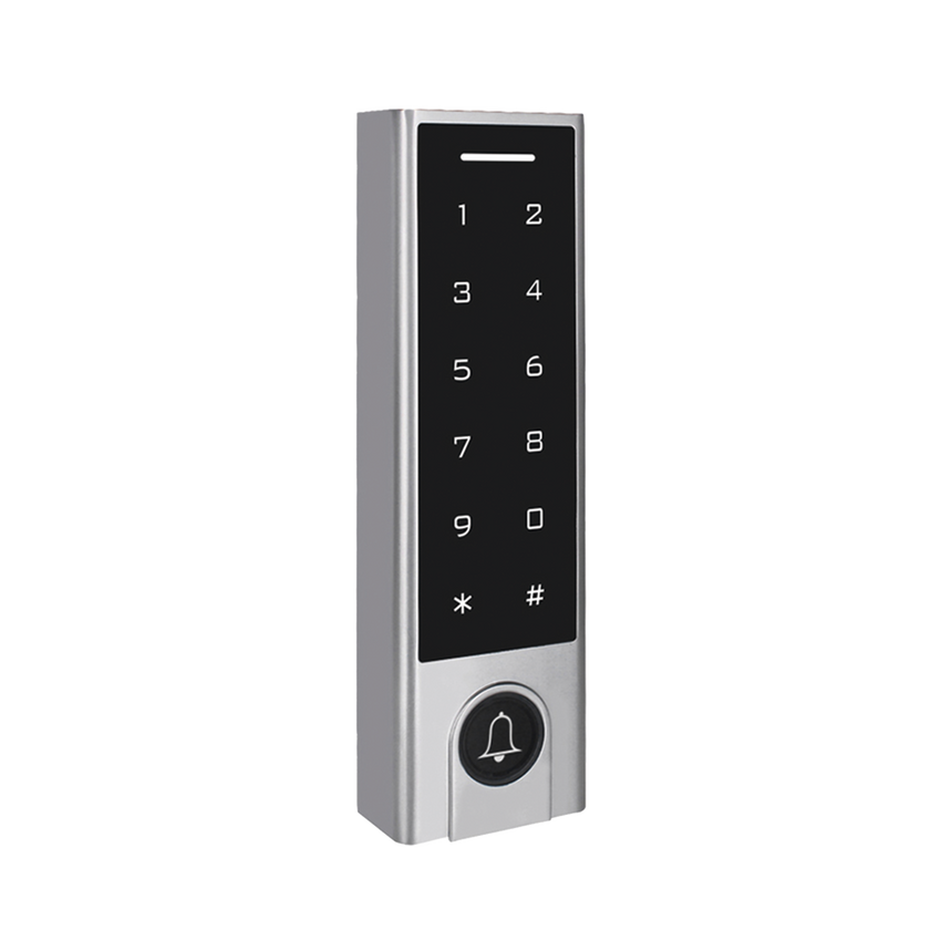 Mini Controlador de Acceso con Teclado Inalámbrico / Cuenta con Botón de Salida Inalámbrico / Soporta Tarjeta y Contraseña / Cuenta con Botón de Timbre