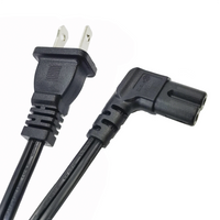 Cable de Alimentación Eléctrica para 120-240 Vca / 1 Metro (3.28 Pies) / 2 Clavijas Tipo Americano / Conector en Forma Tipo L