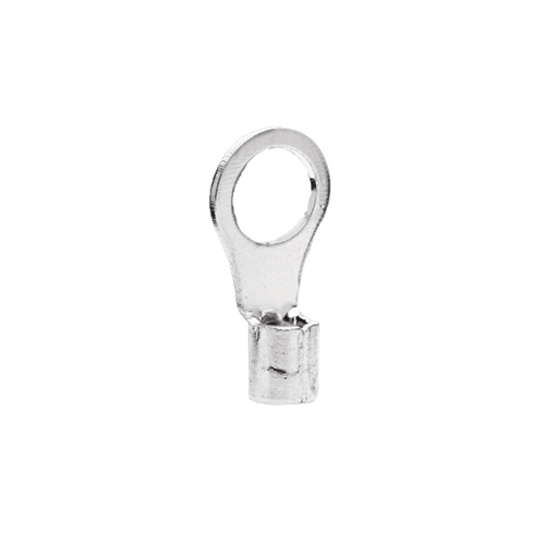 Terminal tipo ojo / 1 / 4 " / Sin aislar / 6 AWG / Sin color / Paquete de 25 piezas.