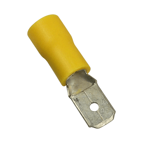 Terminal tipo macho aislada / 12 - 10 AWG / Amarillo / Paquete de 25 piezas.