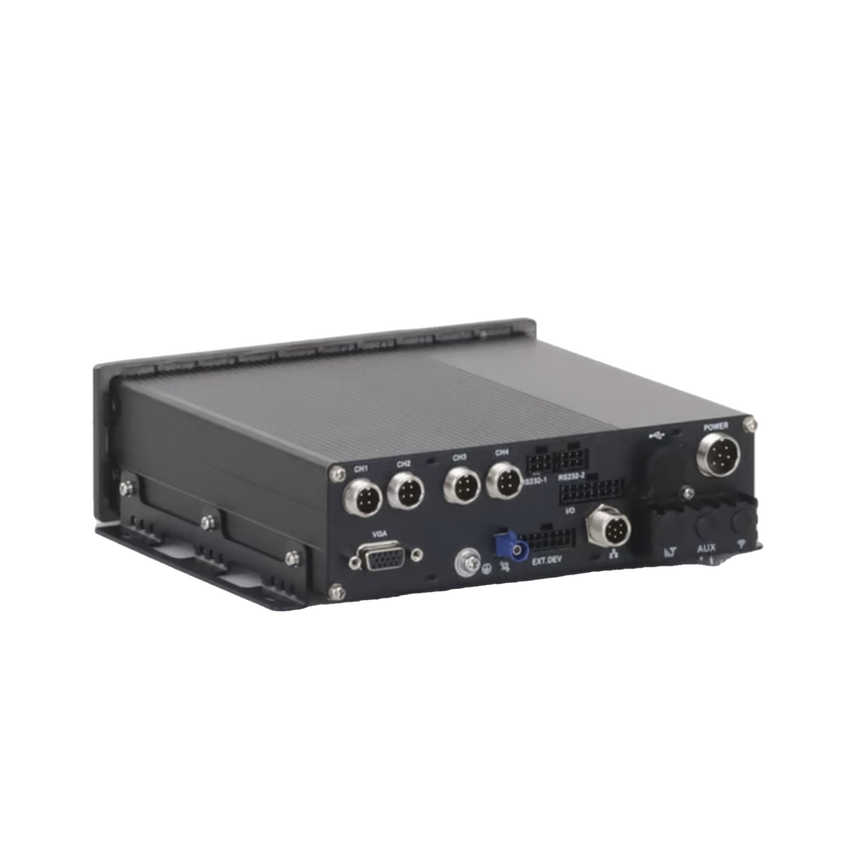 DVR Móvil 1080p (2 Megapixel) / 4 Canales TURBO / Sensor G / Compatible IA / Soporta 2 HDD / Alarmas I/O / Salida de Video / Incluye 1 SSD de 1 TB