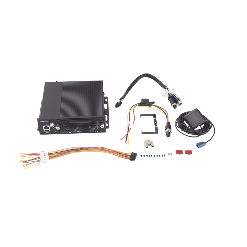 NVR Móvil de 4 Canales de 2 Megapixel / 4 PoE + 4 vía Switch Extendible / 2 Bahías de Disco Duro / Incluye Modulo GPS / conector RJ45