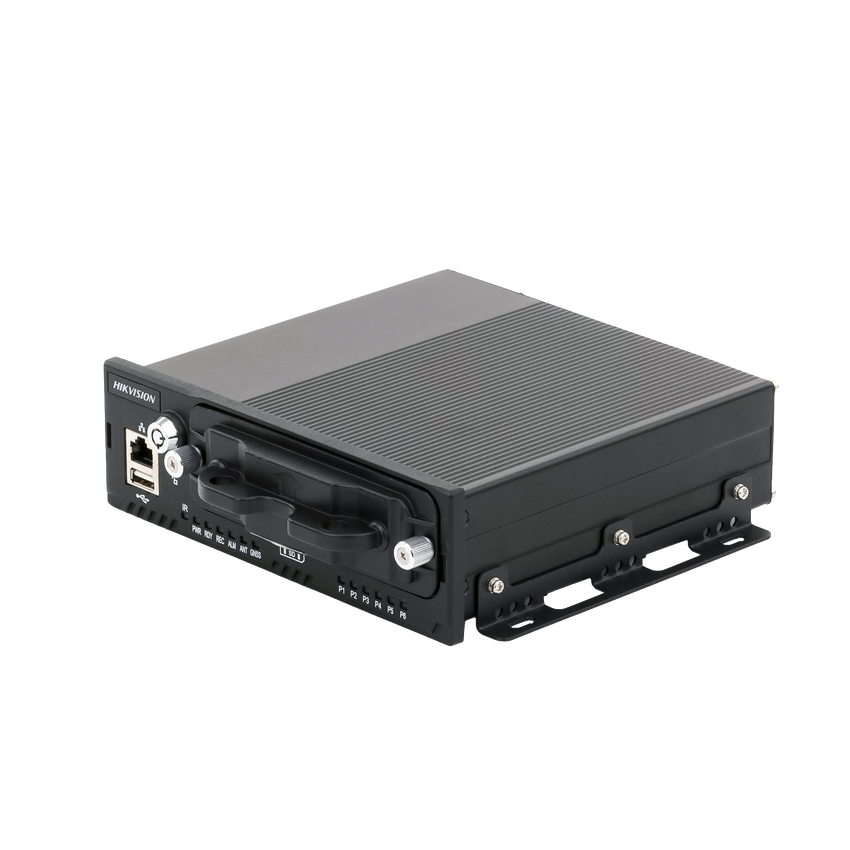 NVR Móvil de 4 Canales de 2 Megapixel / 4 PoE + 4 vía Switch Extendible / 2 Bahías de Disco Duro / Incluye Modulo GPS / conector RJ45