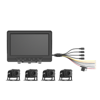 Sistema de Monitoreo Local / 4 Cámaras 1080p para Exterior (IP68) y Pantalla LCD de 7" a Color / Memoria Micro SD de 64 GB (Expandible a 512 GB) / Soporta Cambio de Cámara al Dar Reversa al Vehiculo / Accesorios de Instalación