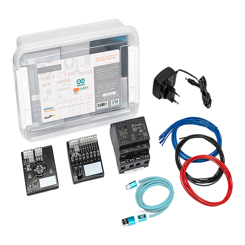 PLC Industrial Arduino Opta / Micro PLC IoT / Dual-core STM32H747XI / 8 Entradas Analógicas-Digitales / 4 Relés 10A / Ethernet + RS485 + WiFi-BLE / Programación Arduino + IEC-61131-3 / IP20