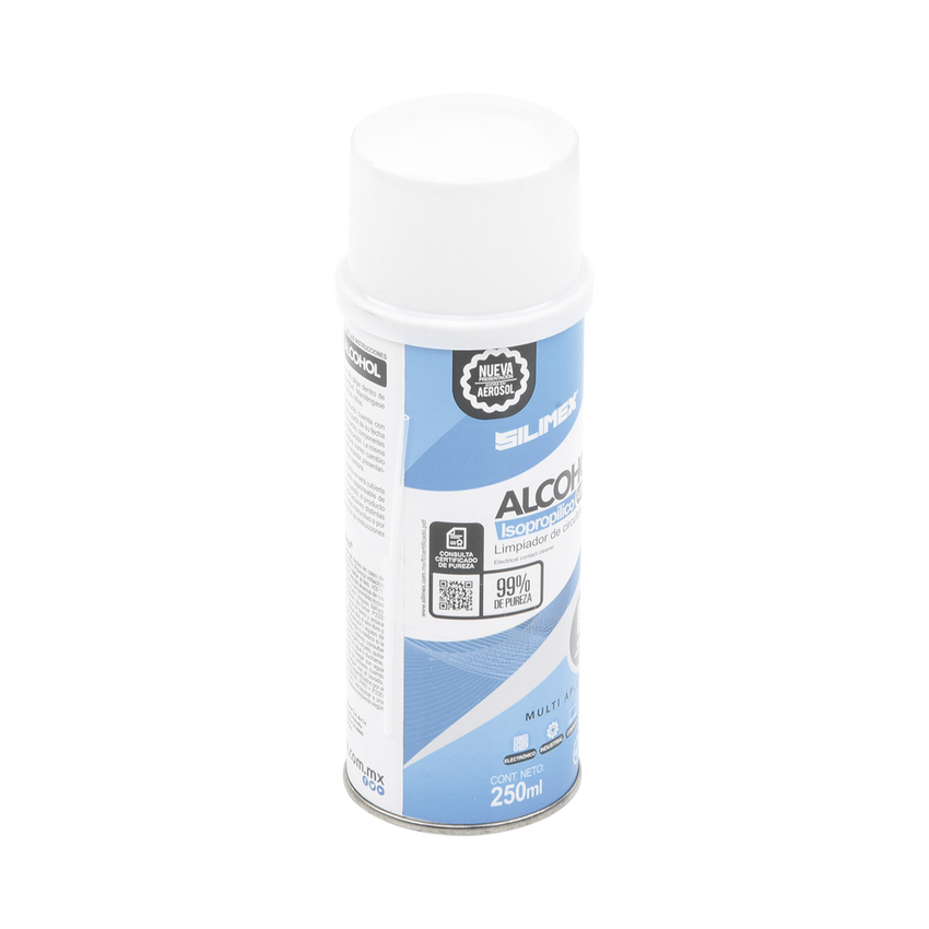 Alcohol Isopropilico en Aerosol para limpieza de equipos de vídeo, fibra óptica, cómputo, y equipo telefónico 250 ml
