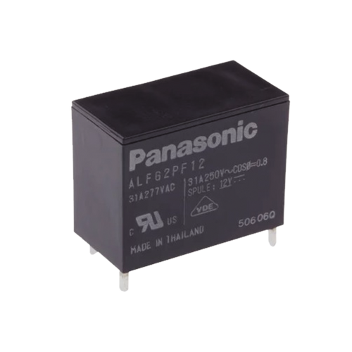 Relevador de 4 pines para tarjetas impresas Through-Hole de 12 Vcc, 31 Amp.