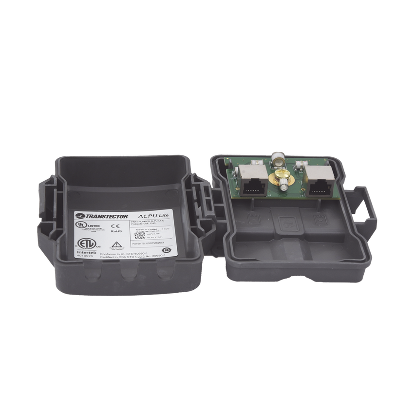 Protector PoE Exterior Gigabit / Tubo de Descarga de Gas GDT / 51W PoE+ / RJ45 Blindado / IP23 / Enlaces Inal�mbricos