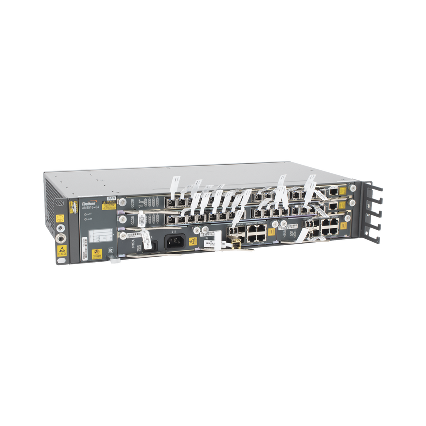 OLT Carrier Class Modular GPON, 2 Ranuras, Incluye 2 Tarjetas de Servicio de 16 puertos GPON, (32 Modulos GPON C+ Incluidos) 1 Fuente de CA, 2 UR, Incluye Instalación de software UNM2000, (Interoperabilidad con ONU´s de Terceros sin Costo)