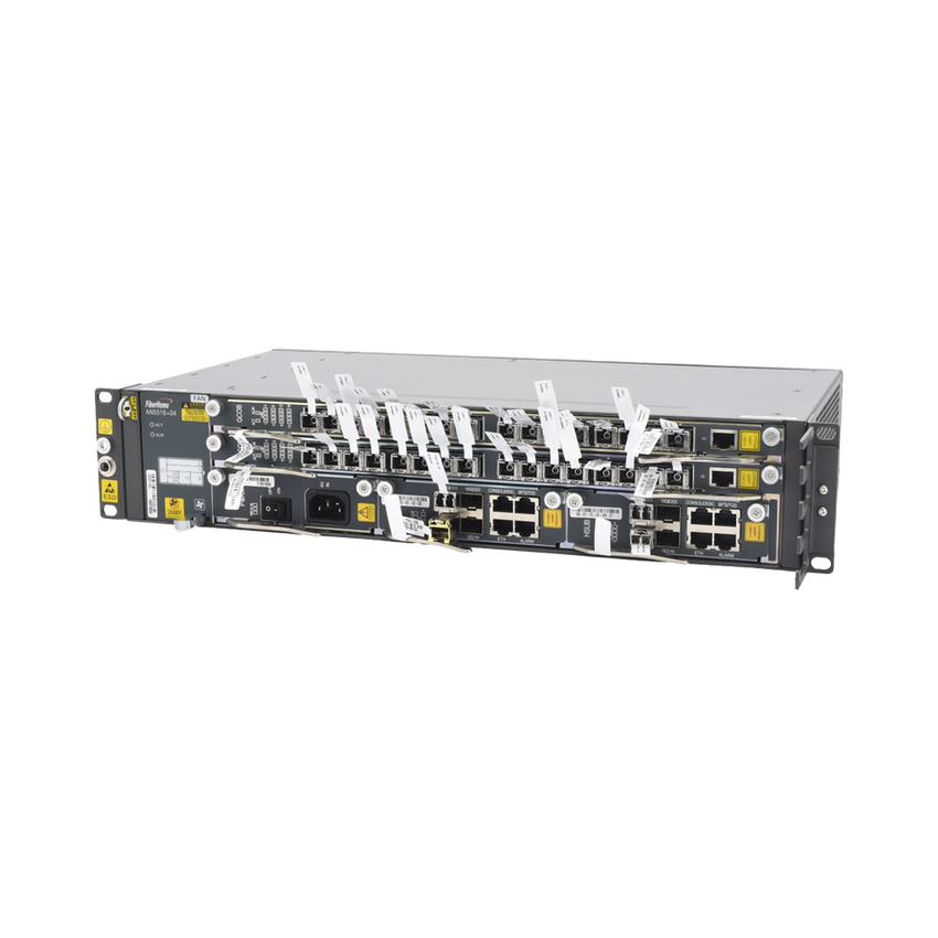 OLT Carrier Class Modular GPON, 2 Ranuras, Incluye 2 Tarjetas de Servicio de 16 puertos GPON, (32 Modulos GPON C+ Incluidos) 1 Fuente de CA, 2 UR, Incluye Instalación de software UNM2000, (Interoperabilidad con ONU´s de Terceros sin Costo)