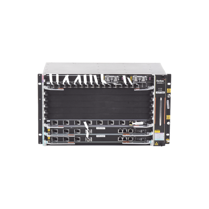 OLT Carrier Class Modular GPON, 6 Ranuras de Servicio, Incluye 1 Tarjeta de Servicio 16 puertos GPON, crecimiento hasta 96 puertos GPON, 6 UR, Gestión por UNM2000, CLI, (Incluye Instalación de software UNM2000)