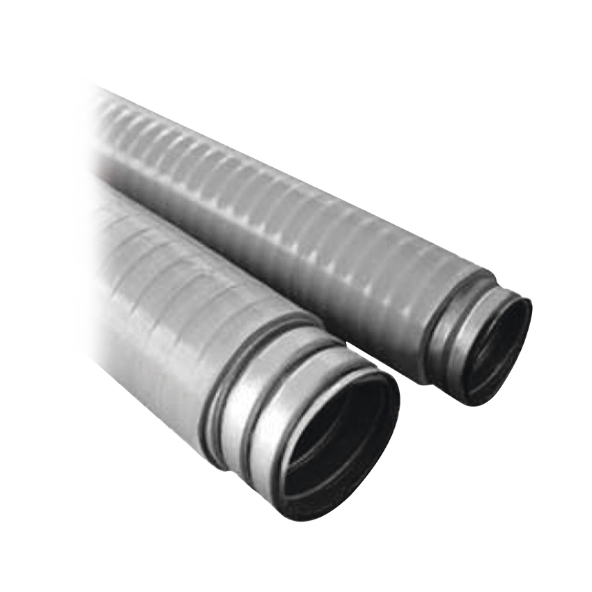 Tubo Flexible tipo Liquidtight de 1 1/2" (38 mm). Acero + Forro PVC. Rollo de 30 Metros.