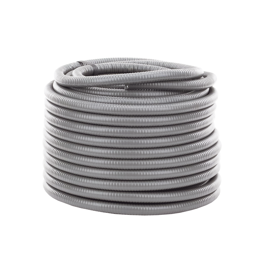 Tubo Flexible tipo Liquidtight de 3/4" (19 mm). Acero + PVC. Rollo de 50 Metros.