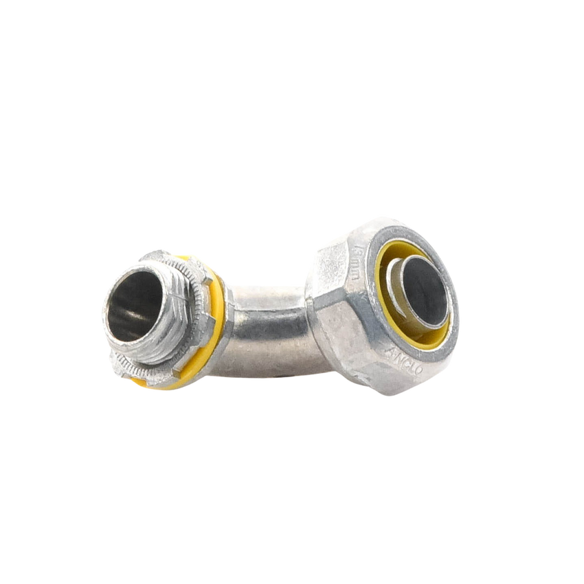 Conector Curvo para tubo tipo Liquidtight de 1/2"  (13 mm). Compatible con ANC-COT12.