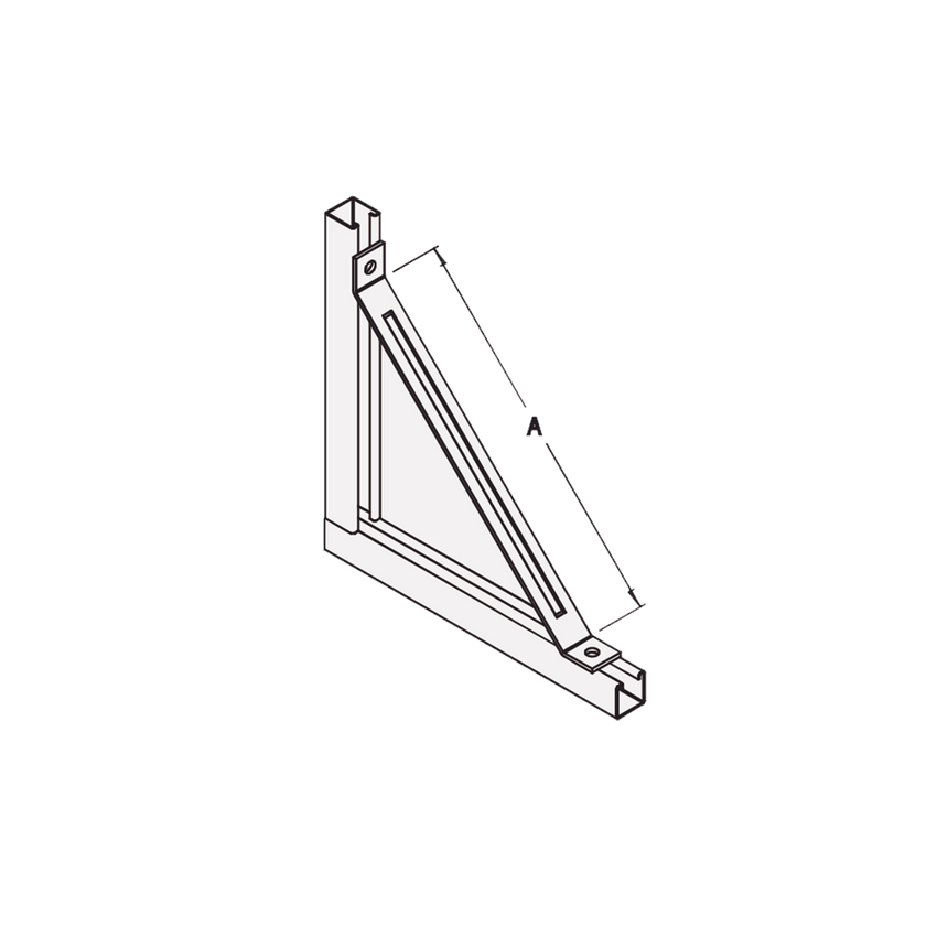 Base Rectangular con 2 perforaciones para Perfil Sencillo.