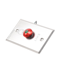 Botón tipo Hongo / Redondo Color Rojo con LED / Estético / NO y COM